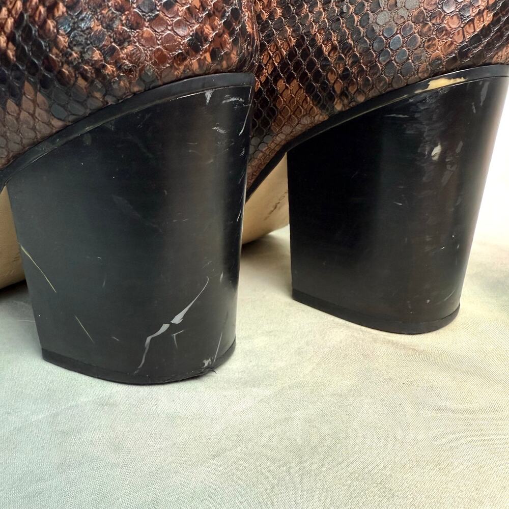 Zara Faux Leather Python Snake Print Heeled Side … - image 7